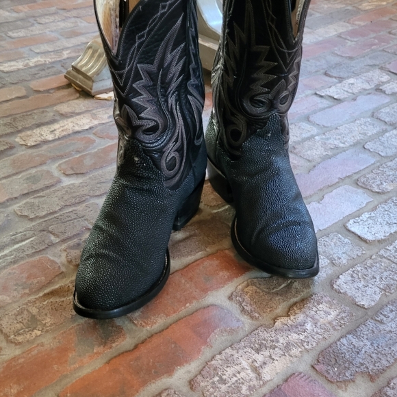 Kimmel Boot Company Comanche Texas 8.5D custom made stingray hide cowboy boots - Picture 4 of 9